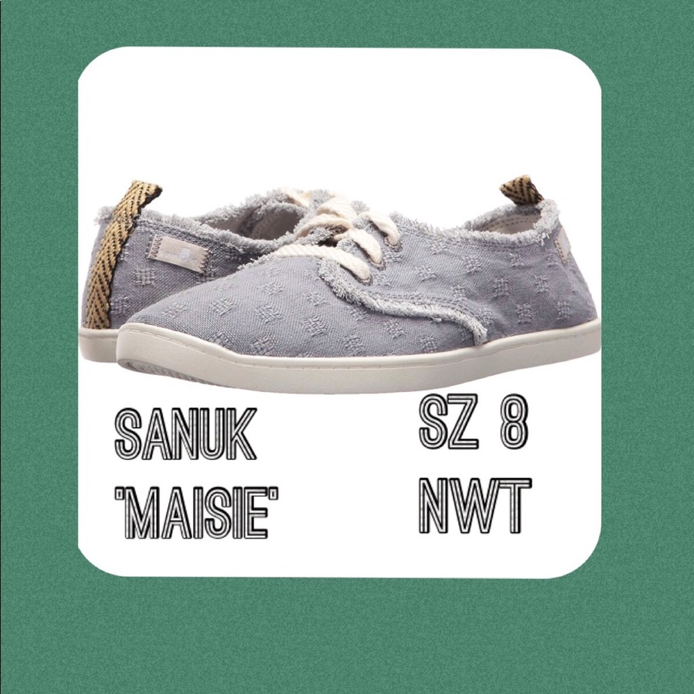 NWT Sanuk ‘Maisie’ Lace Up Oxford Sneaker sz 8